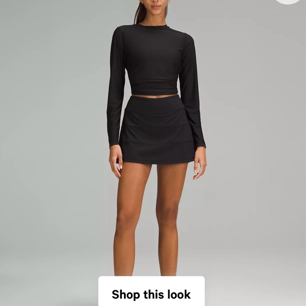 Black LuluLemon Pace Rival Skirt